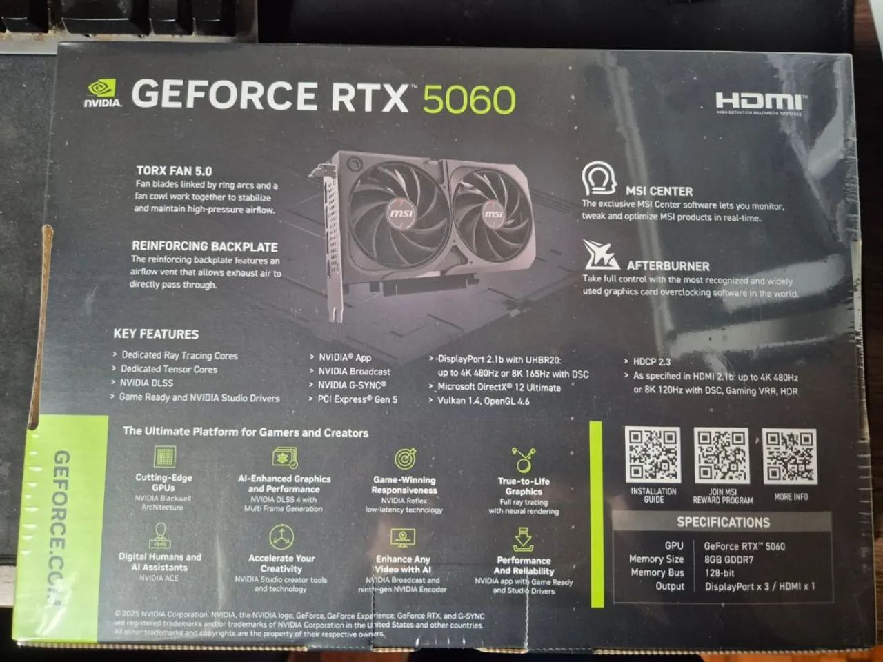 [Lacrada c/ NF] RTX 5060 8Gb Msi Shadow - Envio - Foto 2