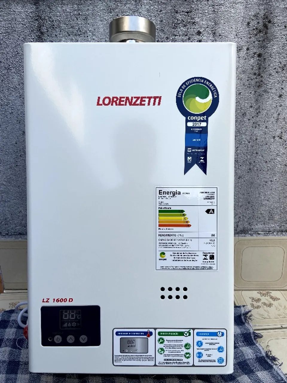 Aquecedor a Gás Lorenzetti LZ 1600D GLP 15L Digital Nunca Utilizado
