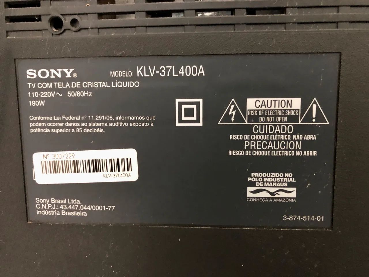 Tv Sony KLV-37L400a  - Foto 3