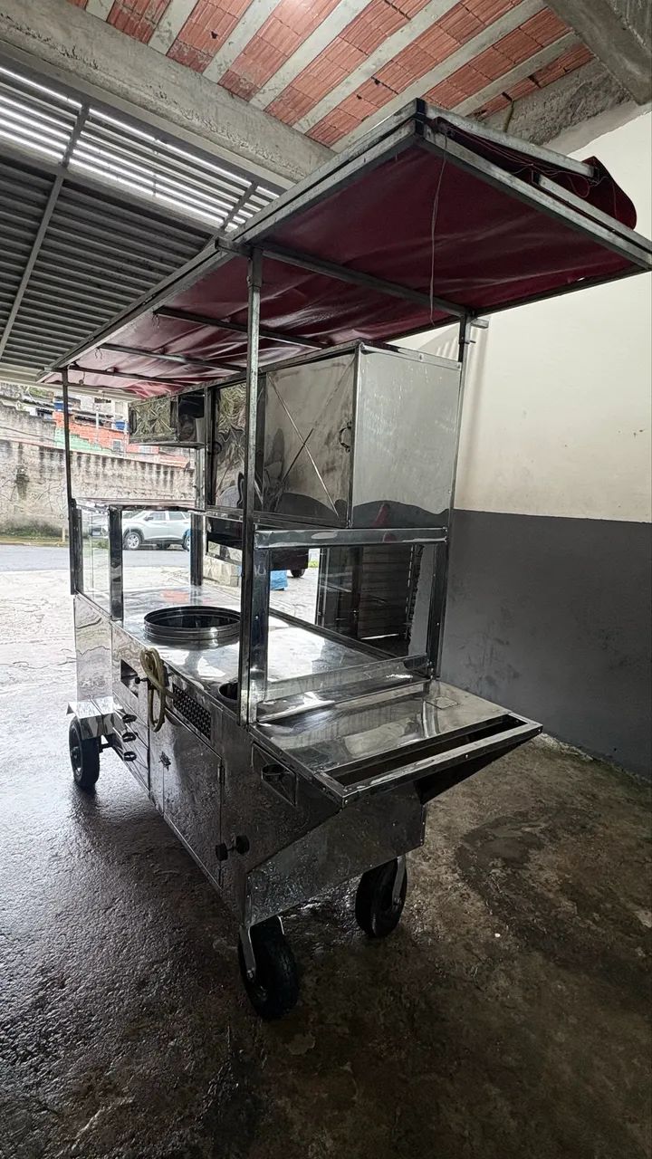  CARRINHO DE LANCHES EM INOX - PRONTO PARA TRABALHAR - Foto 2