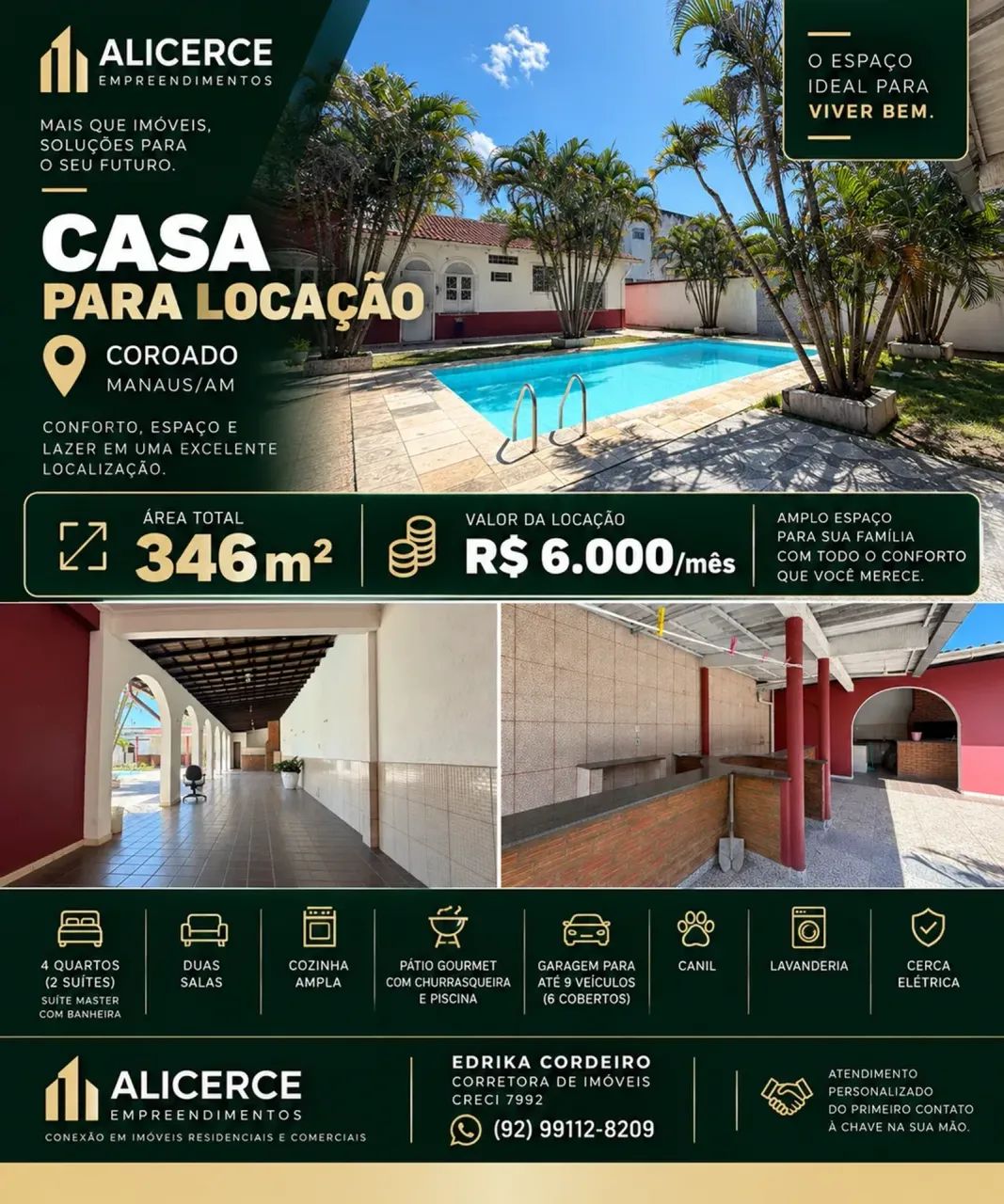 ALUGO CASA DE 5 QUARTOS NO CORADO