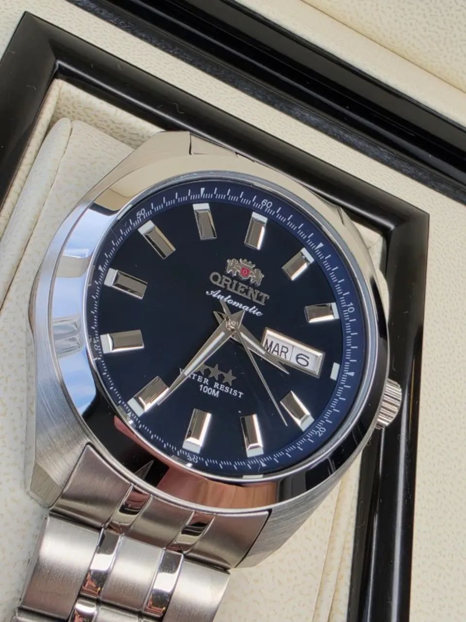 Relogio Orient Novo Automatico Azul modelo 3 estrelas com Garantia EM 10X SEM JUROS - Foto 3