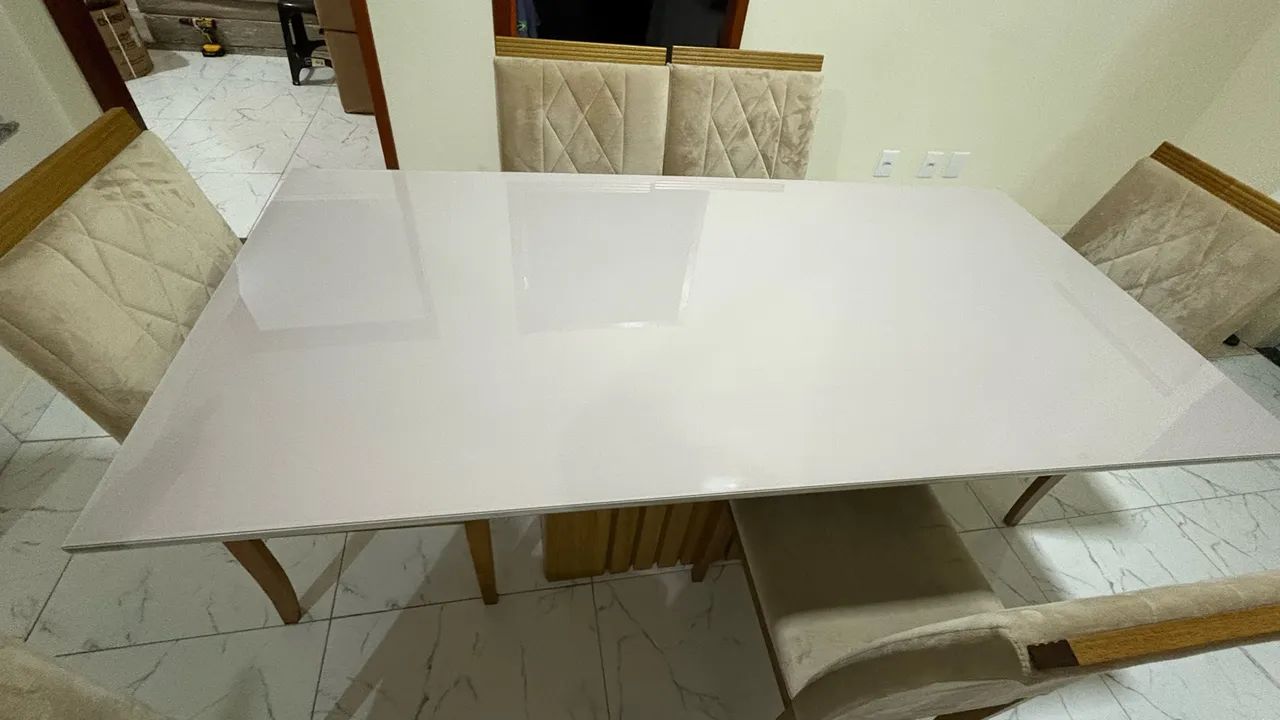 Mesa 6 cadeiras 100% madeira  - Foto 4