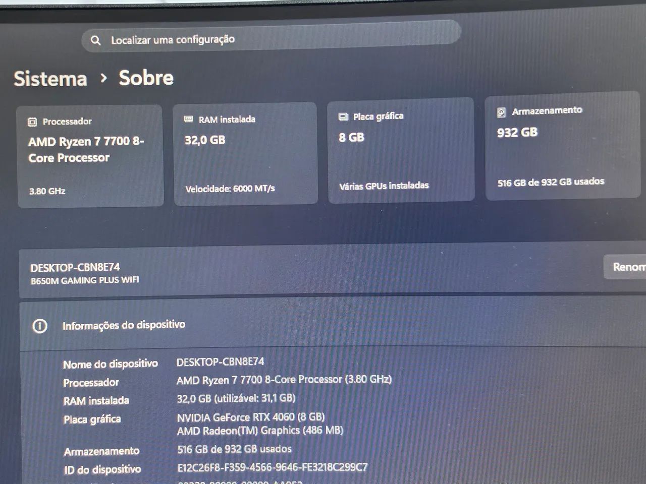 PC GAMER COMPLETO ALTA PERFORMANCE AM5 RYZEN 7 7700 - Foto 5