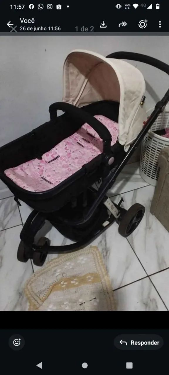 Carrinho Moisés, bebê conforto com Base - Foto 2
