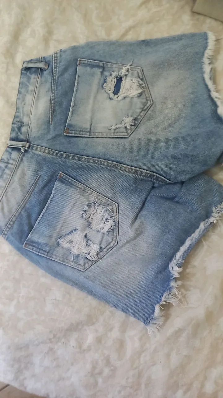 Shorts jeans num 38 pouco usados - Foto 5