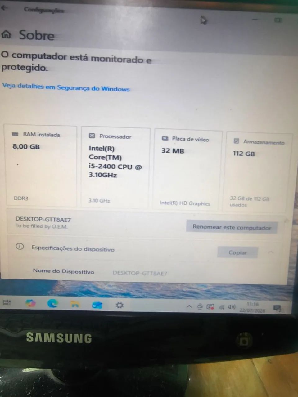 Desktop i5 + 8gb ram + SSD  - Foto 5