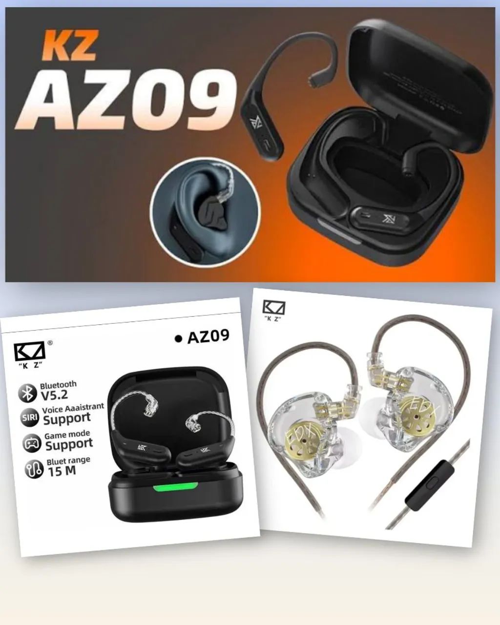 KZ AZ09 MÓDULO BLUETOOTH + KZ EDX LITE 
