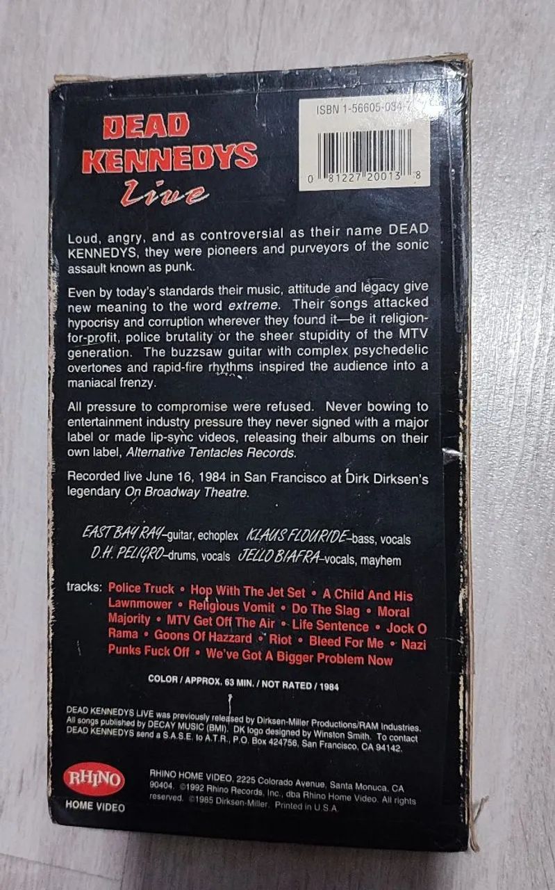 VHS Dead Kennedys Importada - Foto 2