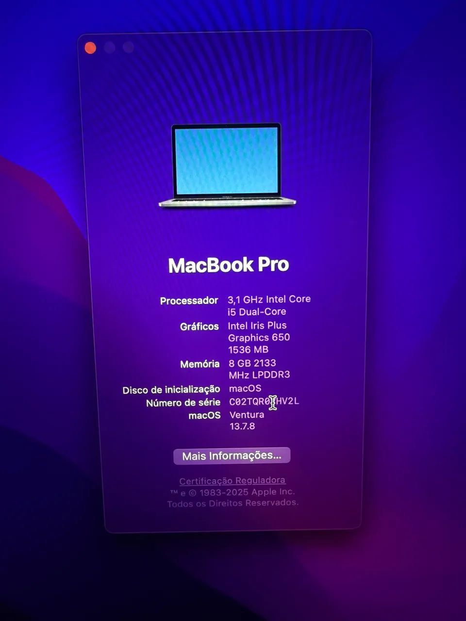 MacBook Pro 2017 i5, 8GB, 256SSD (leia a descrição) - Foto 2