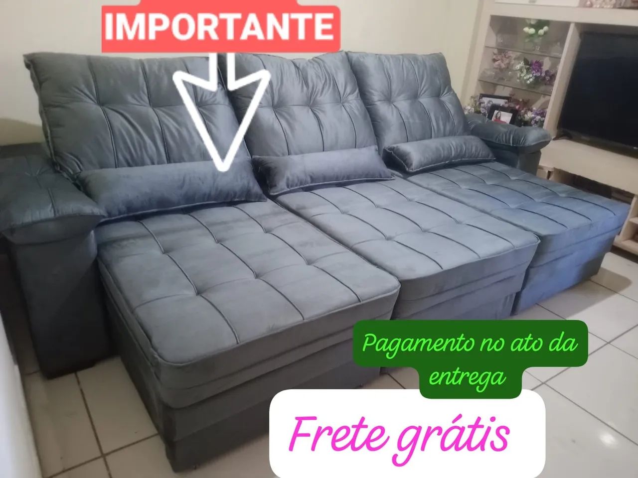 Oportunidade sofá DIRETO DA FÁBRICA RETRÁTIL E RECLINÁVEL 