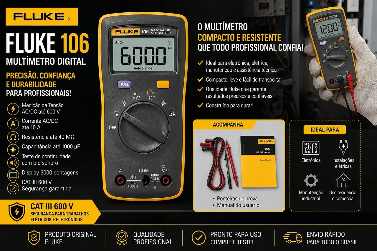 Multímetro Fluke 106 Original | Profissional | Estado de Novo