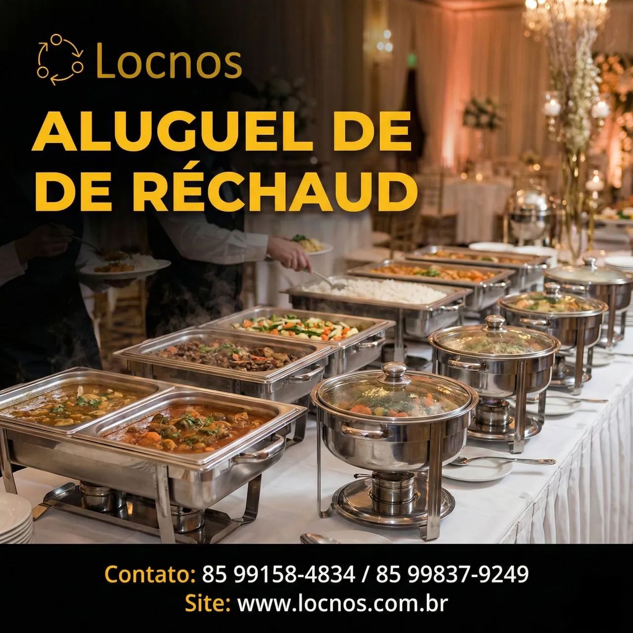Aluguel de rechaud richo rixo travessa panela servir