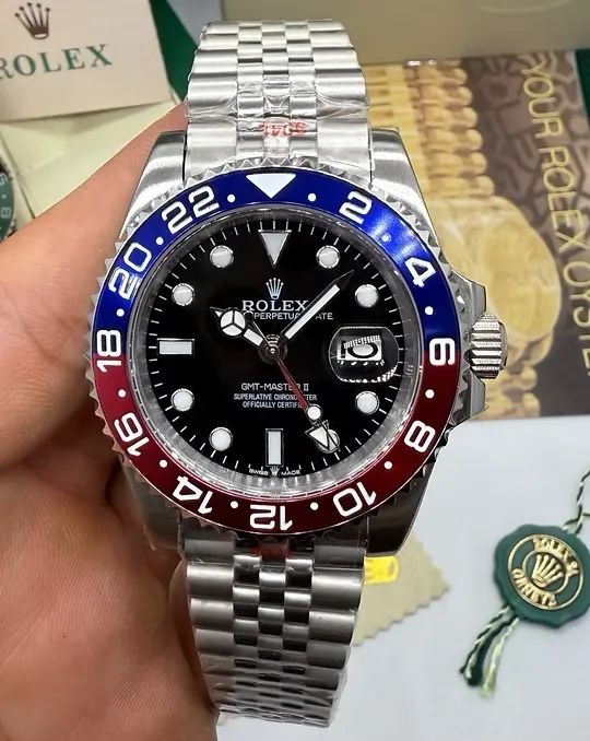 Relógio Rolex GMT Master 2 Masculino Automático Visor em safira 