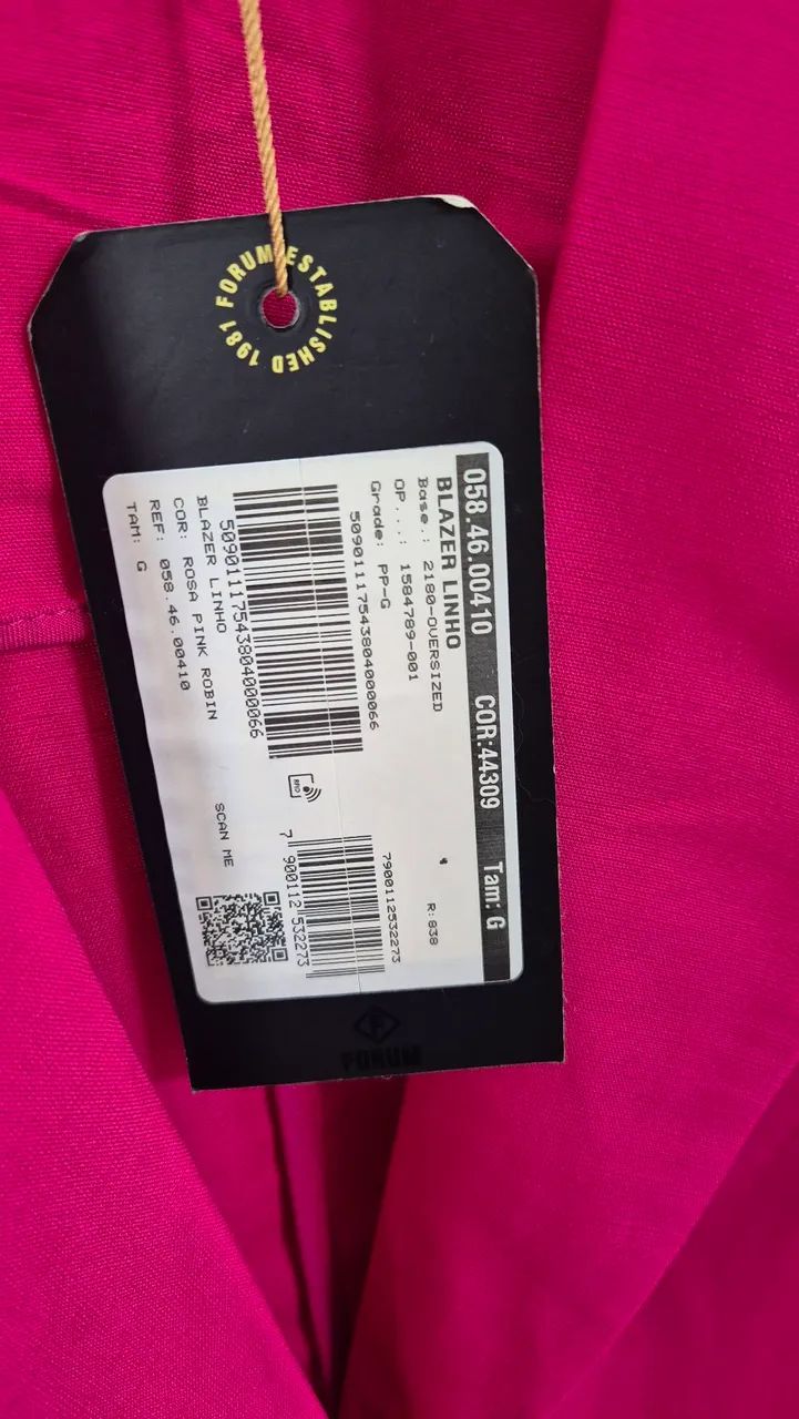 Blazer Feminino Linho Rosa FORUM - Foto 5