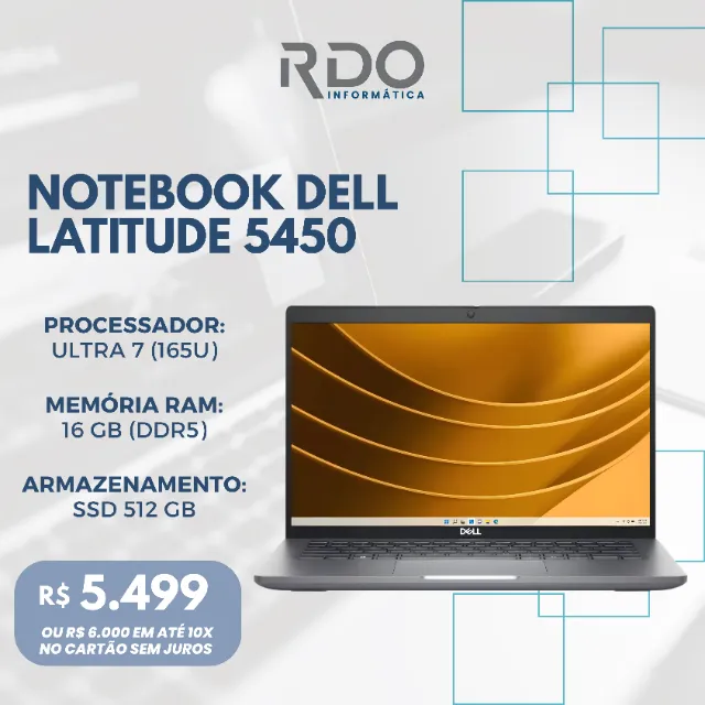 Notebook Dell Latitude 5450 Ultra 7 165U 16GB DDR5 512GB SSD