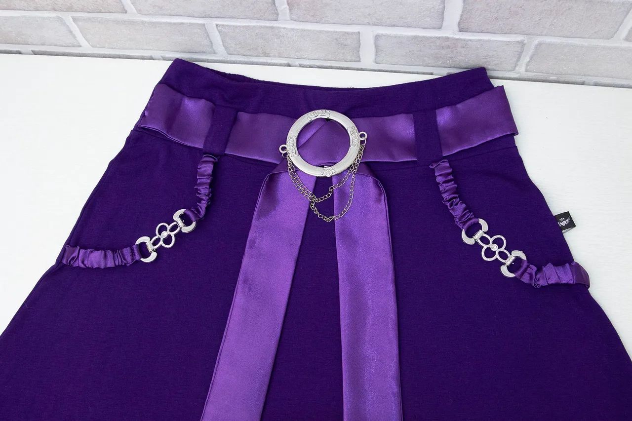 Saia de viscolycra com detalhe prata - Foto 2
