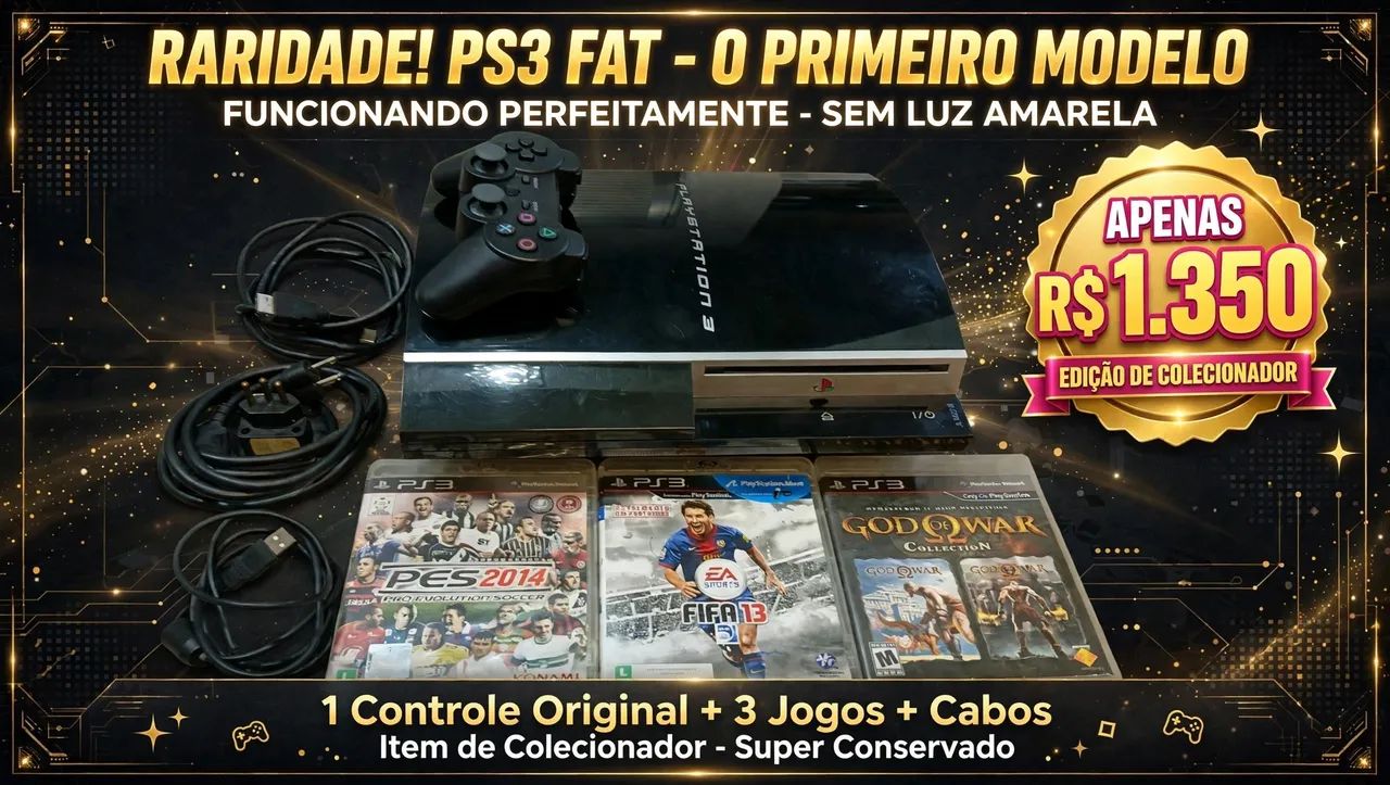 Ps3 fat retrocompativel funcionando perfeitamente