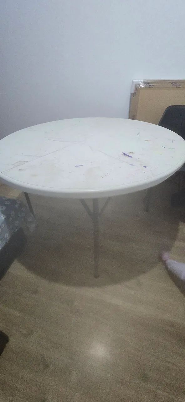 Mesa dobrável redonda usada - Foto 4