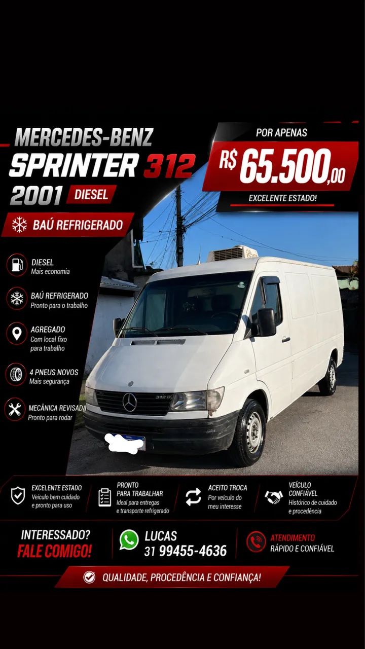 Mercedes-Benz Sprinter 312 FURGÃO LONGO DIESEL 2001