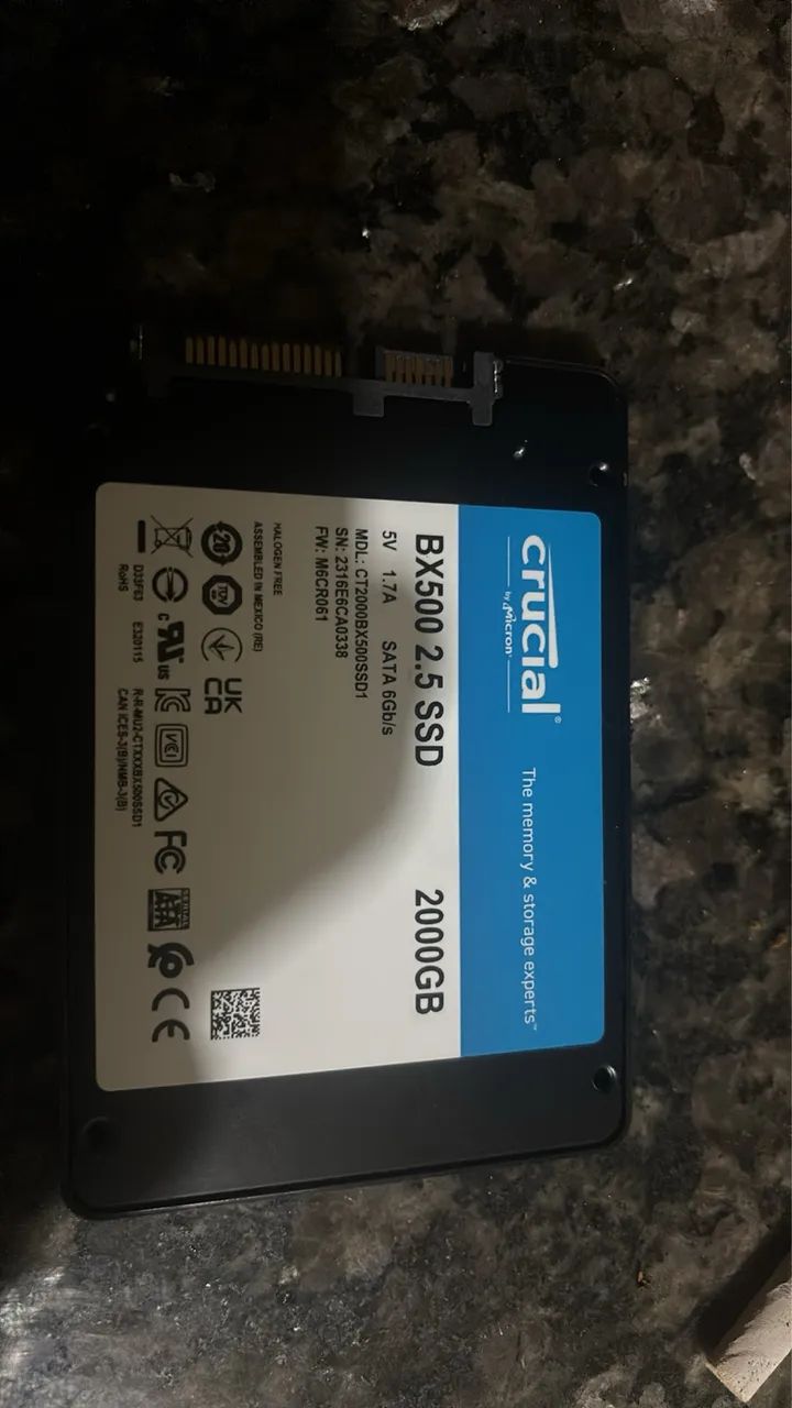 Ssd crucial 2000 Gb sata 
