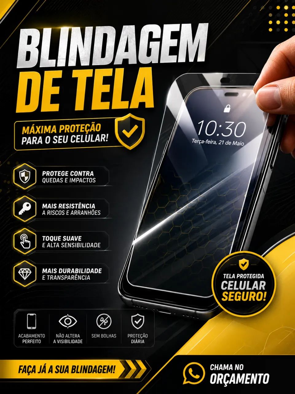 Blindagem de tela celular  promoção 
