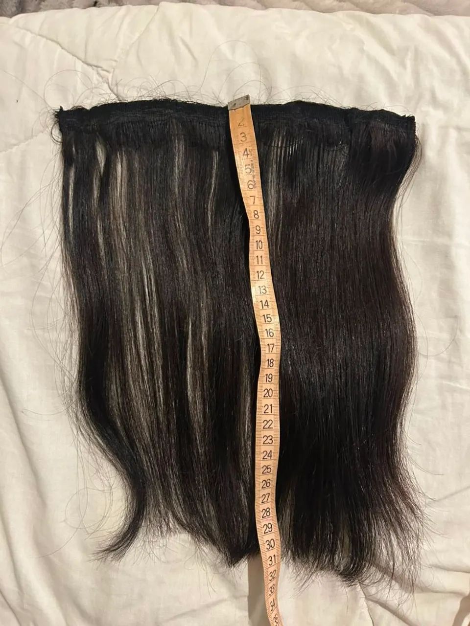 Cabelo humano brasileiro tecido 32cm 73g - 2 telas - Foto 4