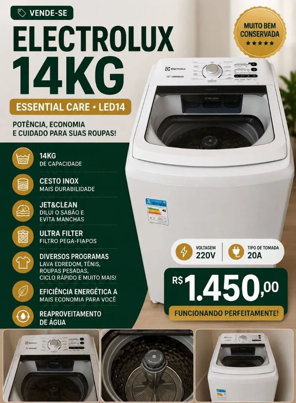 Máquina de Lavar Eletrolux