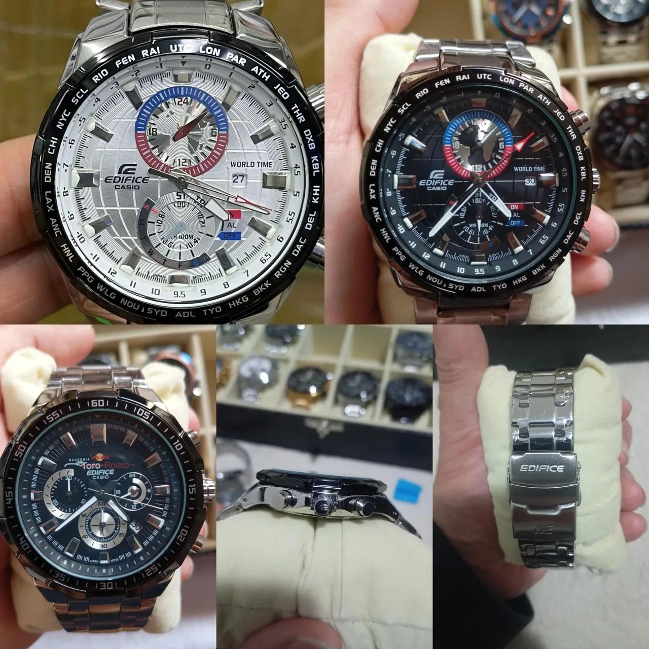 Relógio Casio edifício, 1 linha,todos os ponteiros funcional