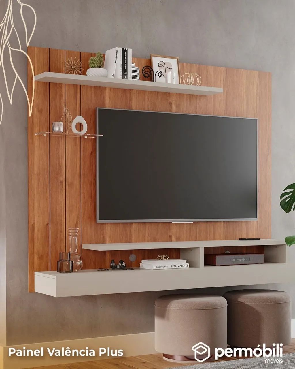 Painel Valência Plus Permobili, ideal para TVs até 50 Polegadas - Entrega Imediata