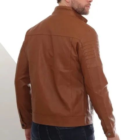 Jaqueta Masculina de Couro Sintético - Foto 2