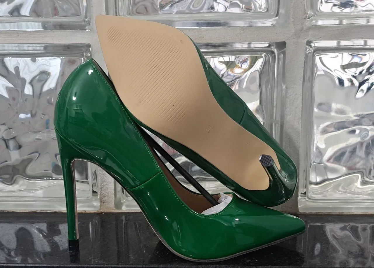 SCARPIN VERDE VERNIZ - Foto 4