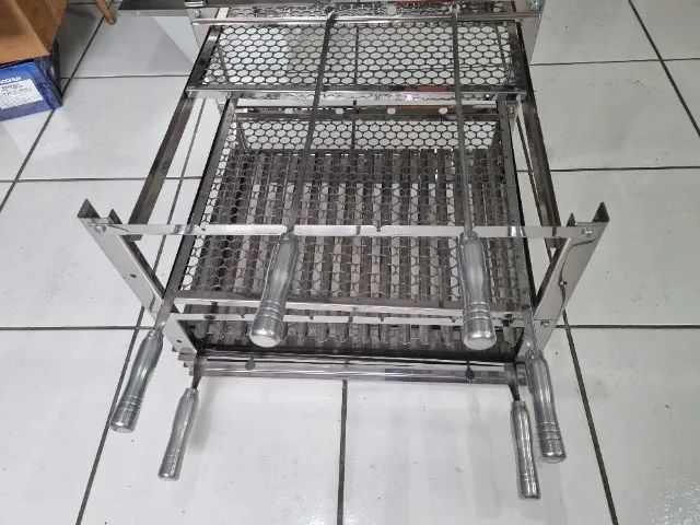 kit Braseiro refratário com Grill inox completo