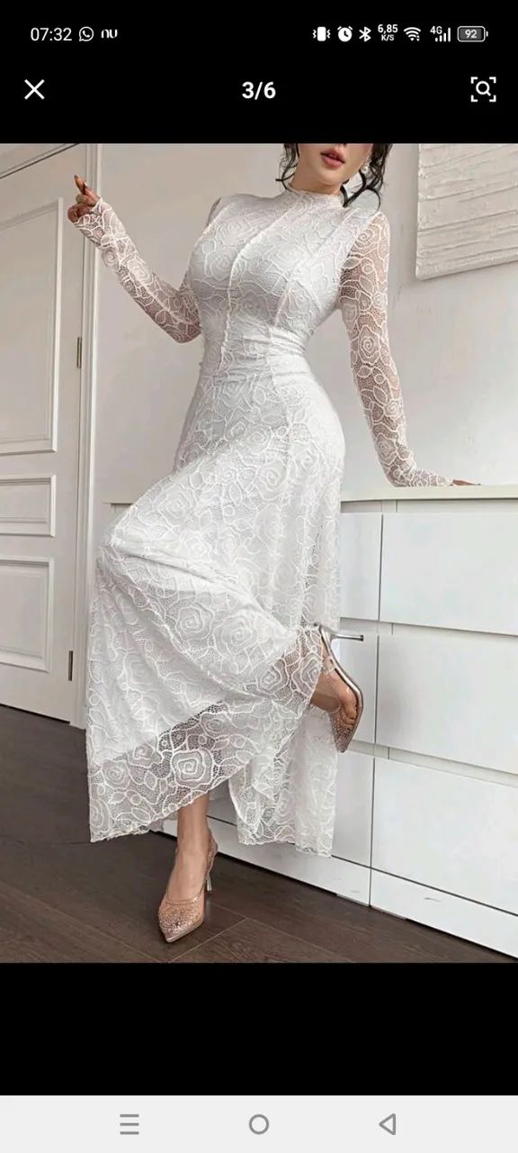 Vestido Branco de Renda Noiva - Foto 5