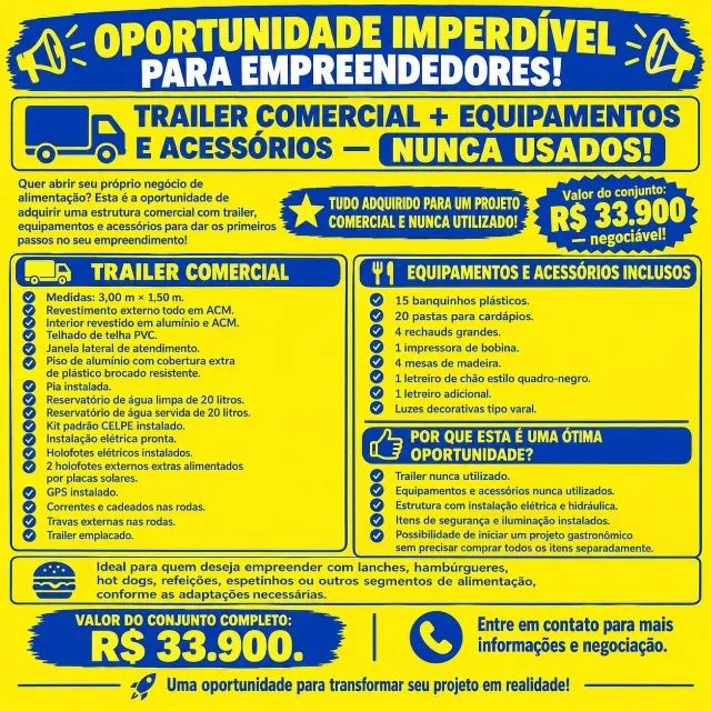 FOOD TRUCK (TRAILER )NOVO
