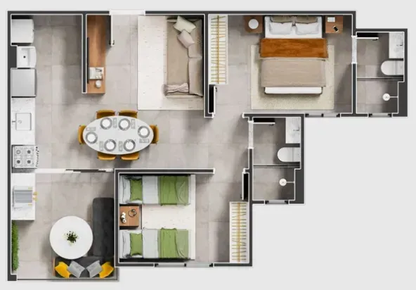 PLANTA 56m²