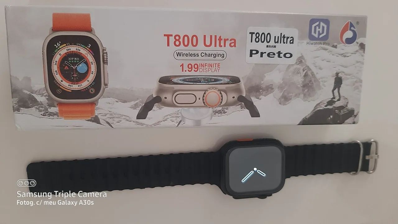 Smartwatch T800 Ultra Unissex com Pulseira preta  - Foto 6