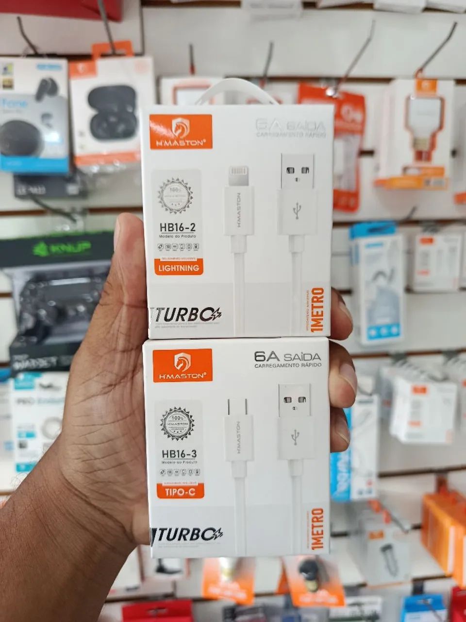 Cabo para iPhone e tipo C USB turbo