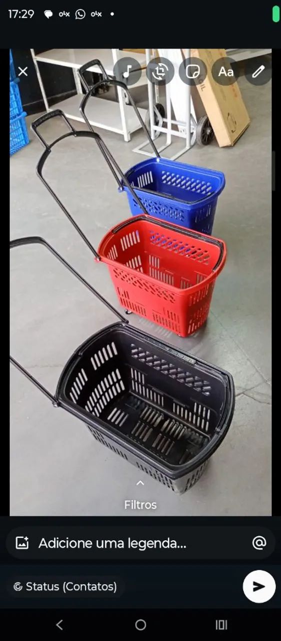 CESTA PLASTICA COM RODAS AVISTA 160.00 ZAP *  - Foto 4