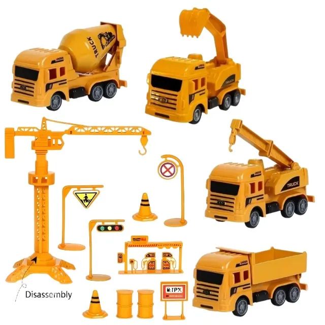 Kit Construção com caminhões e placas de sinalização - Foto 2