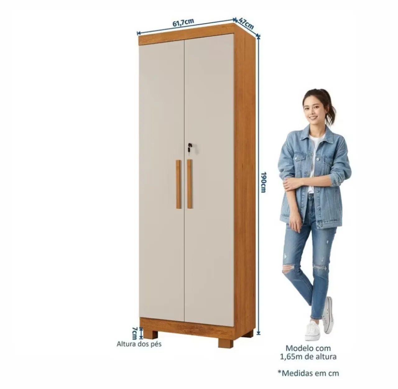 Armário Multiuso 2 Portas com Chave 100% Mdf Toronto Espresso Móveis