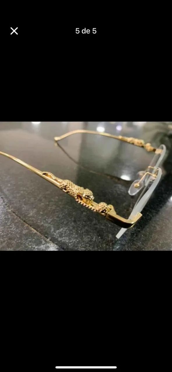 Óculos uniseex dourado - Foto 3