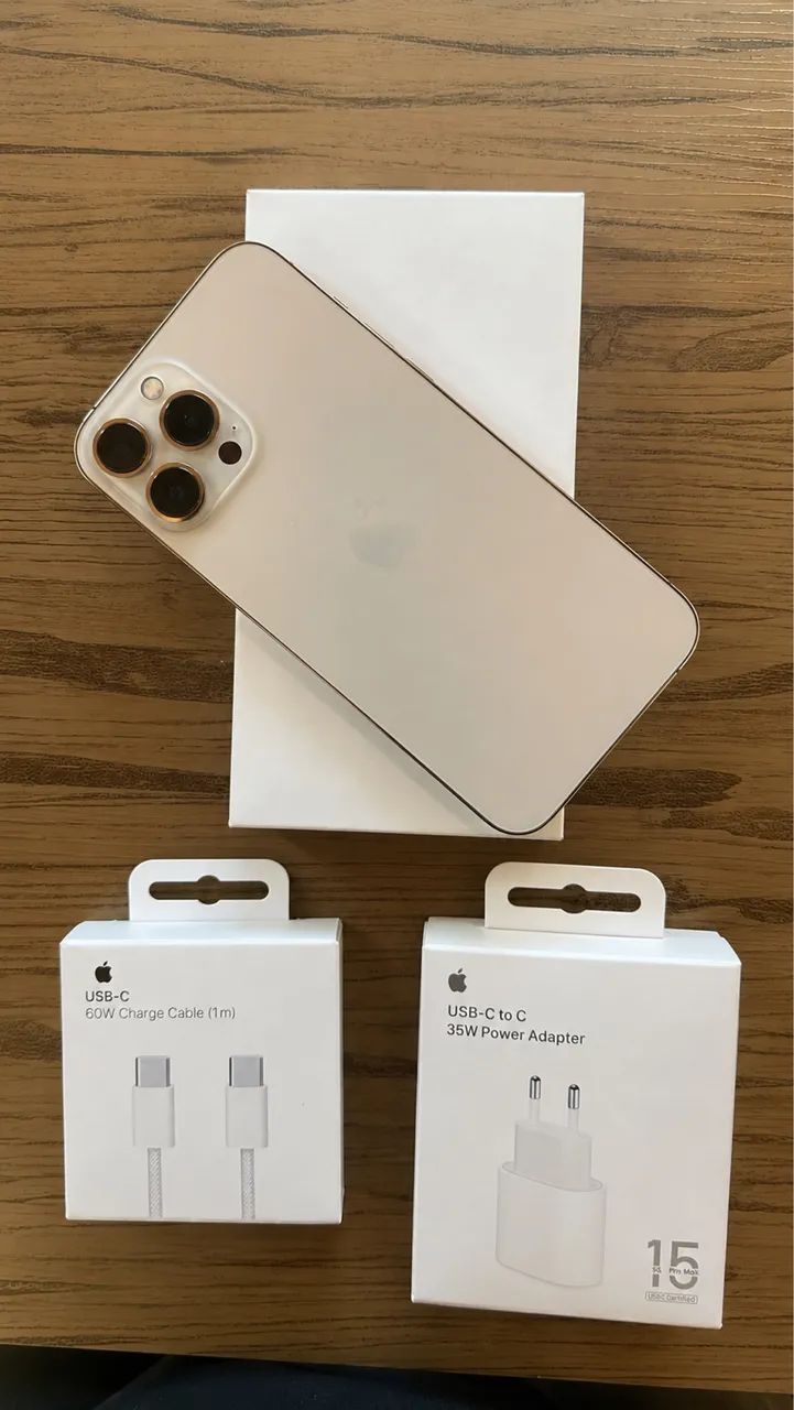 iPhone 13 Pro Max 128GB Gold - Impecável!