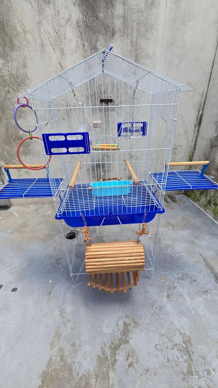 Viveiro para Calopsita Completo (Pouco Uso) + Kit de Brinquedos e Acessórios - Foto 2