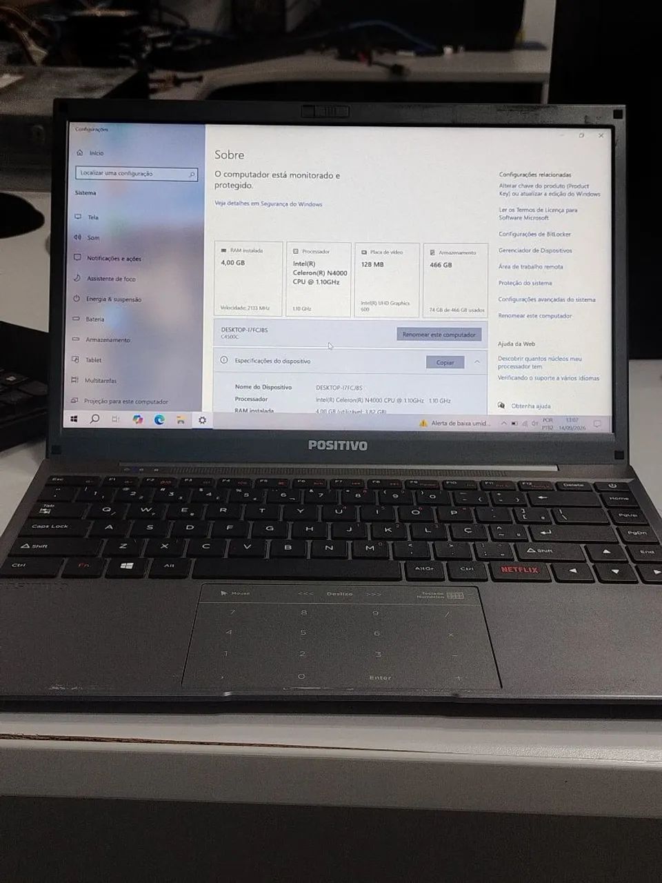 Notebook positivo 4ram 500gb