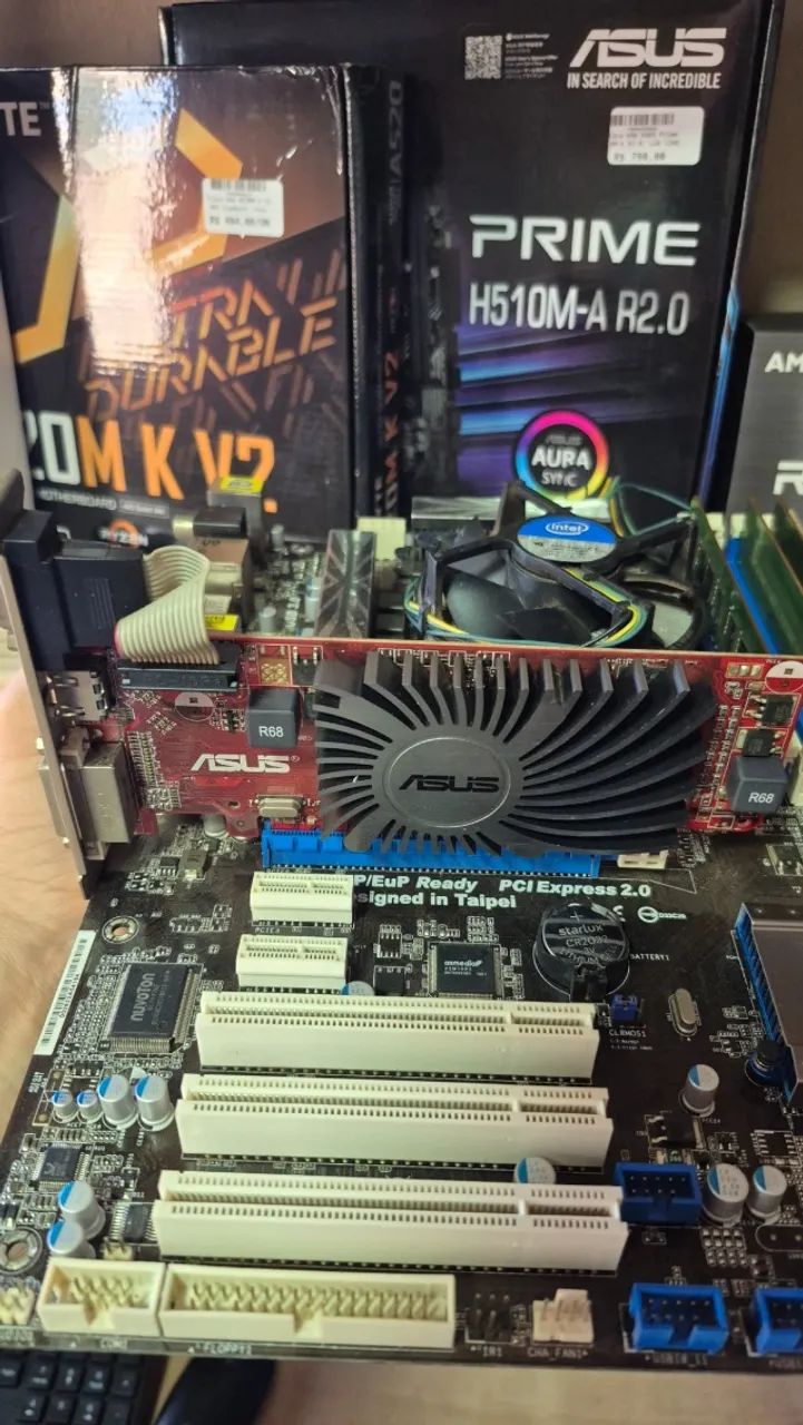 Kit i3 placa mãe 8GB placa de vídeo Radeon com garantia! - Foto 2