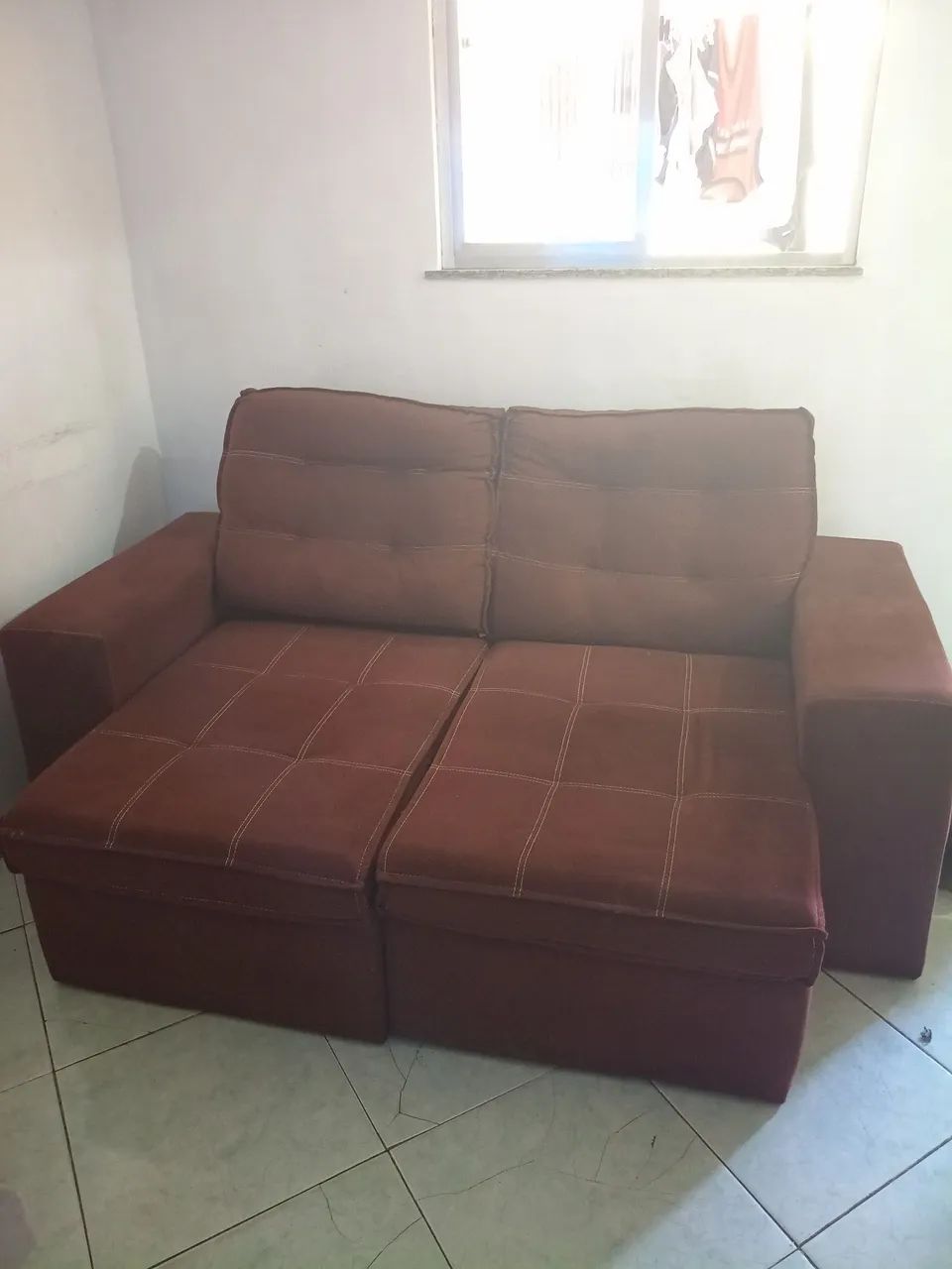 Sofá luizzi 2 e 3 lugares retrátil e reclinável marron - Foto 4