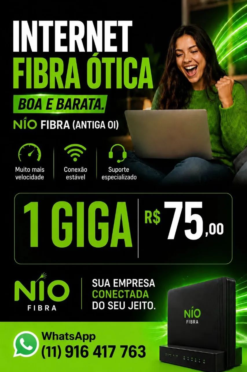 1 Giga R$ 75,00 algumas cidades