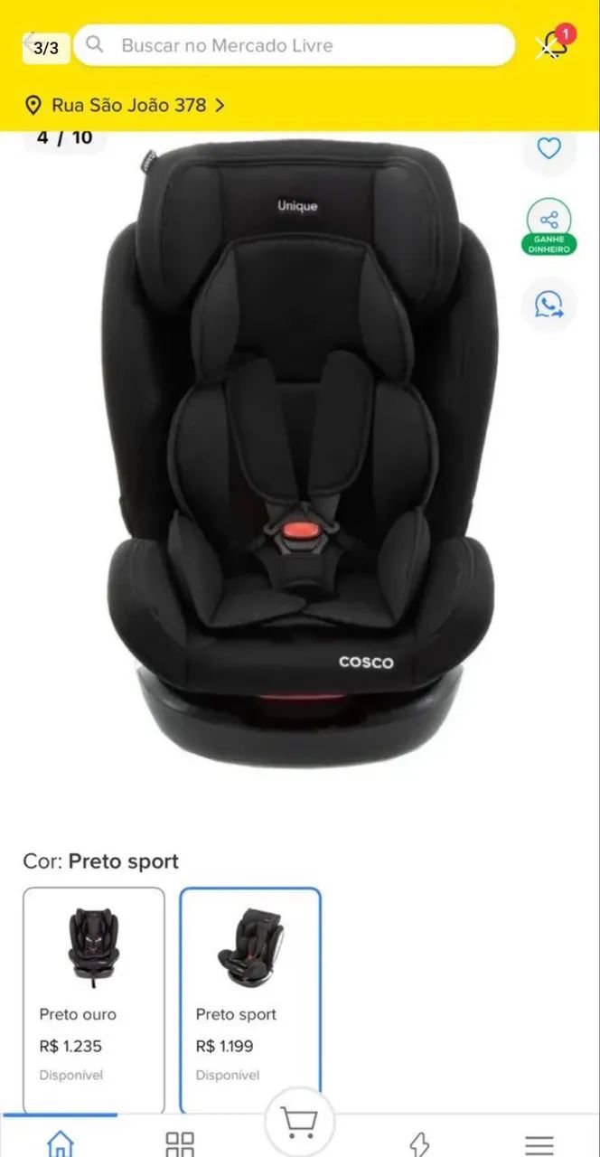 Cadeirinha de carro unique 0 a 36kg cosco  - Foto 5
