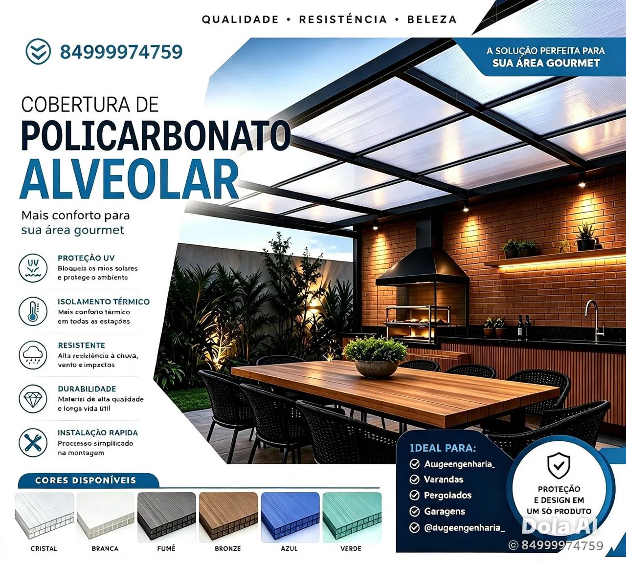 Pergolado,  estruturas em alumínio, garagem e coberturas.  - Foto 5